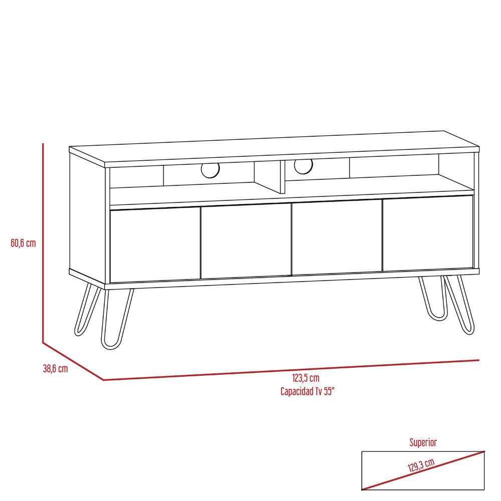 Mesa Para Tv Vamira Miel Y Plomo Para Televisor De 55"