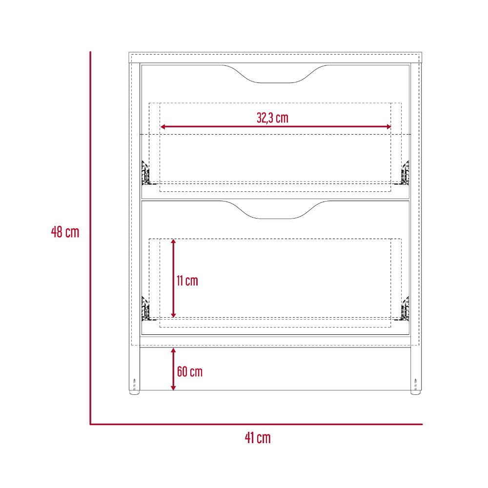 Mesa De Noche Kireva Duna Y Blanco