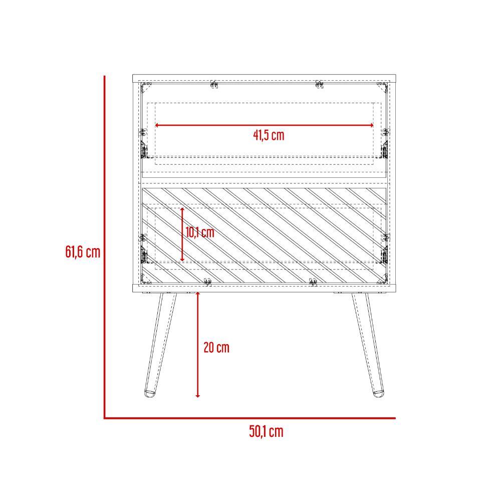 Nochero Pyley 2 Cajon Nacar Y Azul Navy