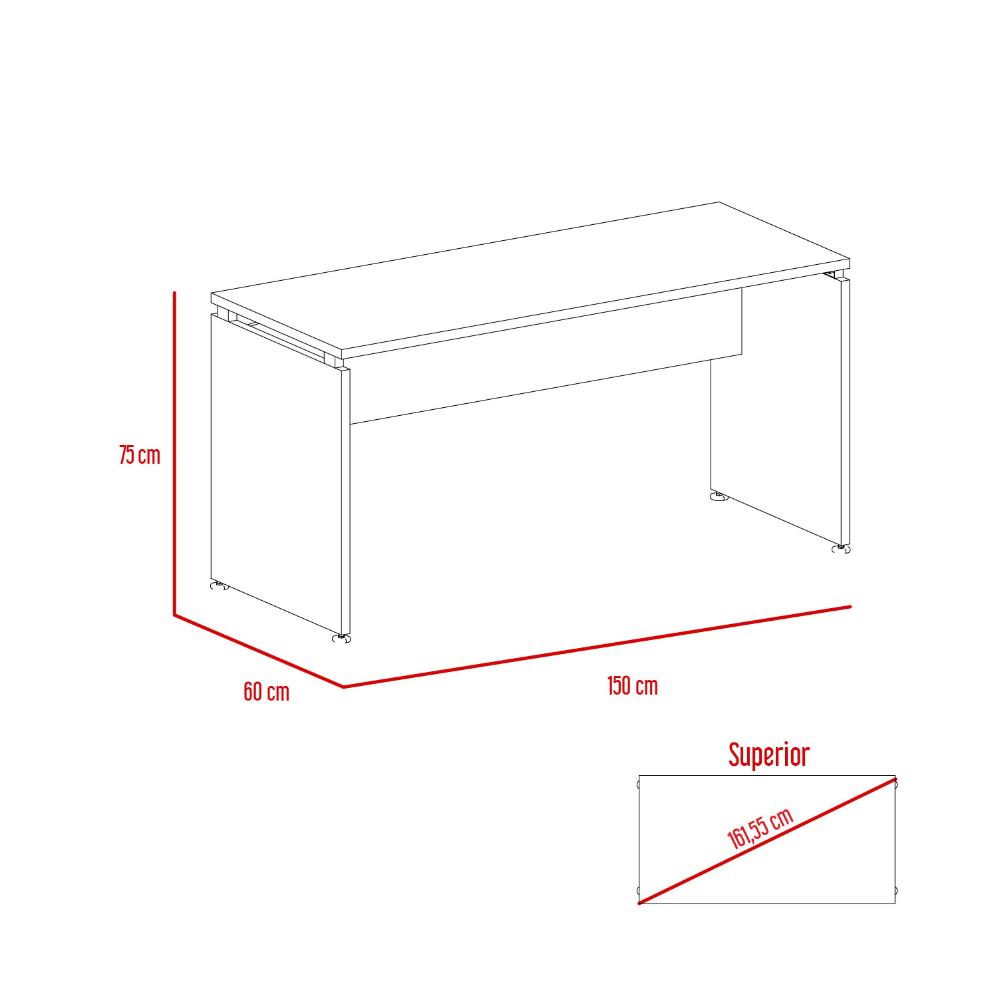 Mesa Escritorio Termun Home Office M150 Wengue + Coñac