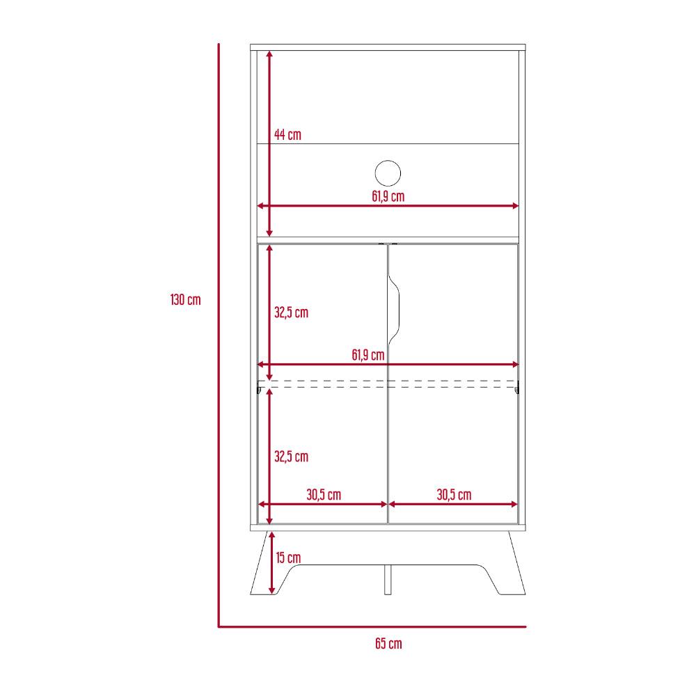 Mueble Microondas Bajo Ulmari 130X65 Duna Blanco
