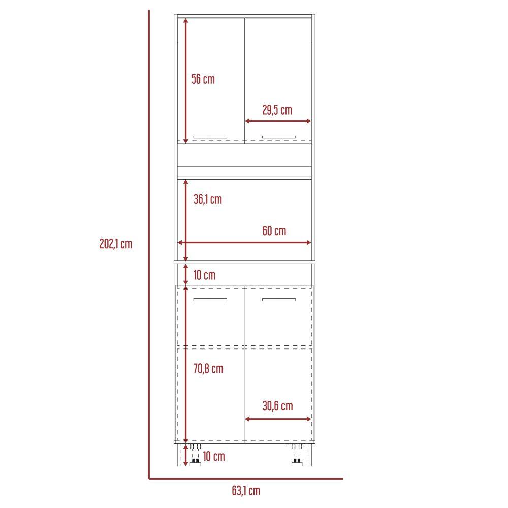 Modulo Microondas Galichia Rovere Y Blanco