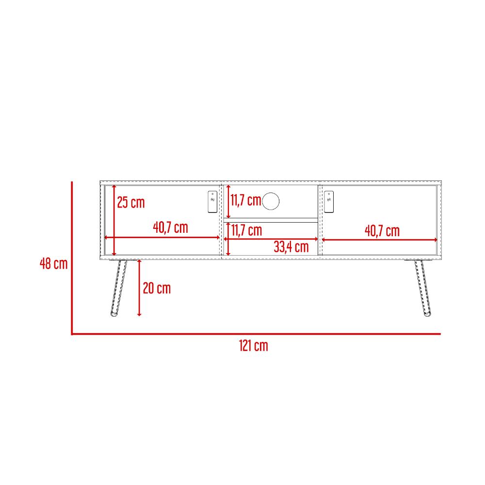 Mesa Para Tv Tiempo Blanco Y Macadamia Para Tv De 50"