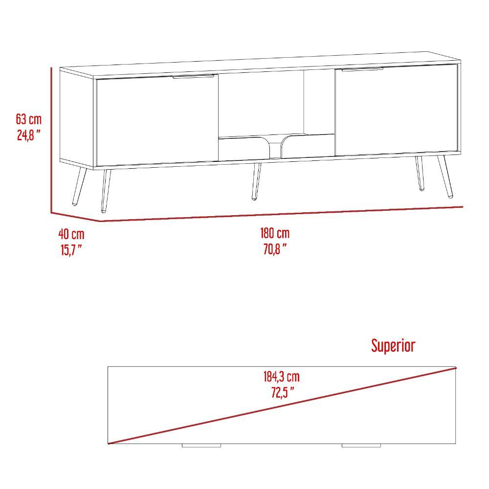 Mesa Para Tv Nuvah, Nogal Para Tv De 75"