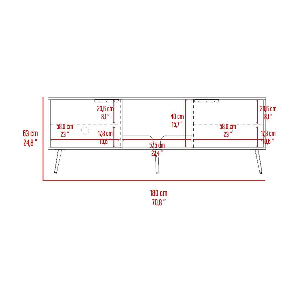 Mesa Para Tv Nuvah, Nogal Para Tv De 75"