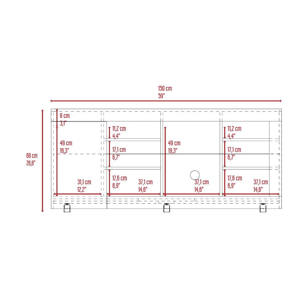 Rack Para Tv Sellis Duna Taupe Para Tv De 65''