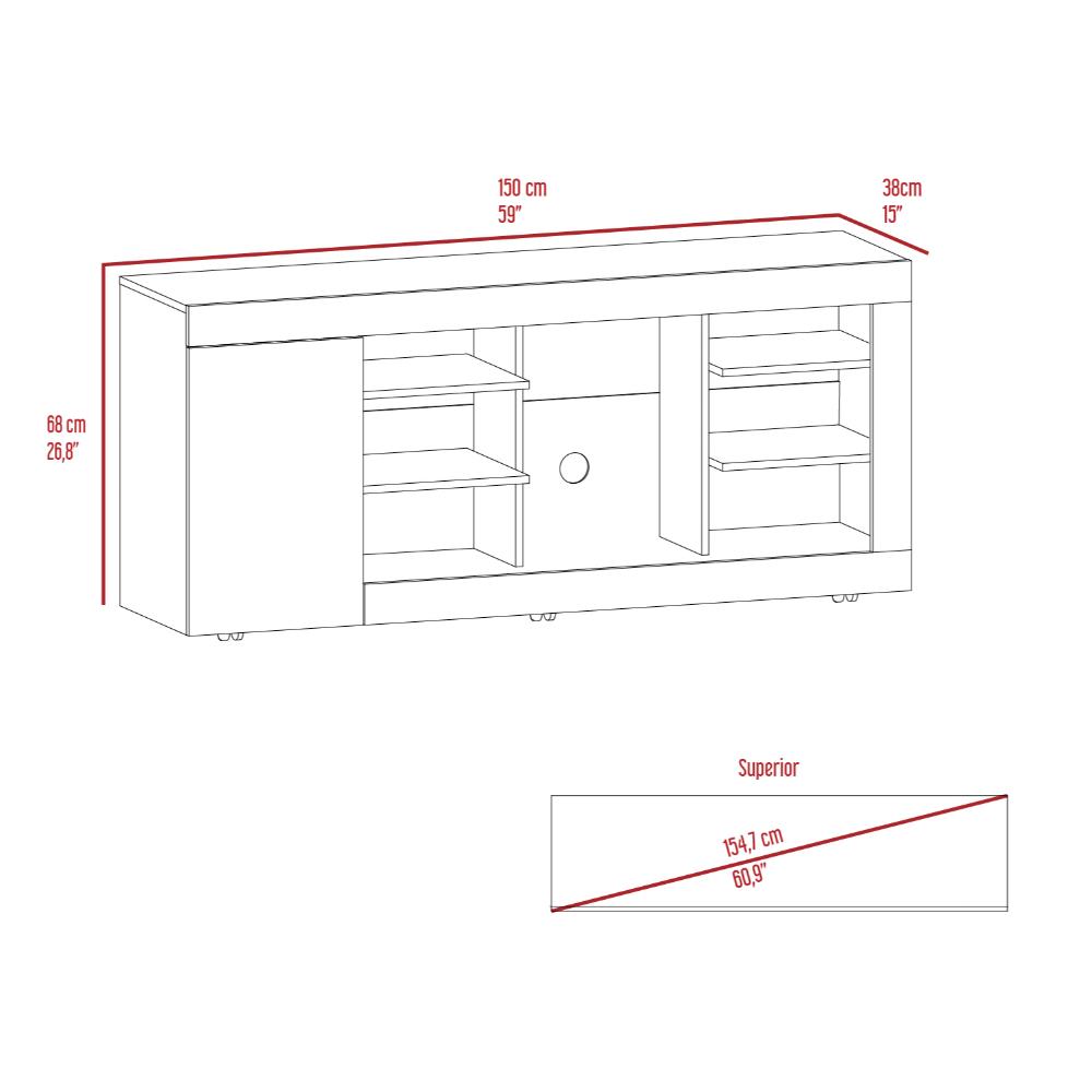 Rack Para Tv Sellis Duna Taupe Para Tv De 65''