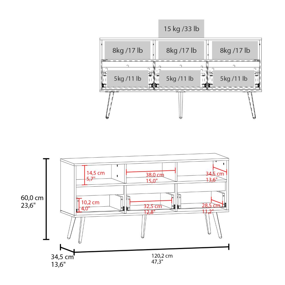 Mesa Para Tv Itami Blanco Y Fresno Eu, Para Tv 50"