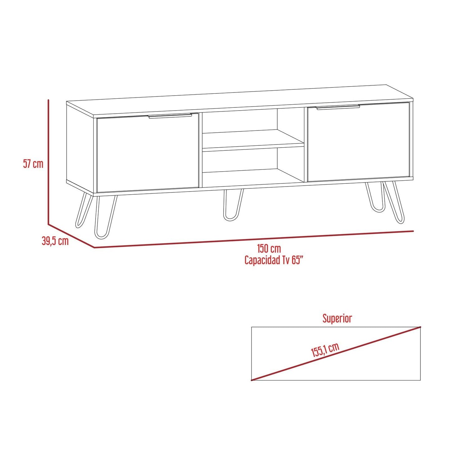 Rack Para Tv Lurexa Duna Wengue Para Tv De 65''