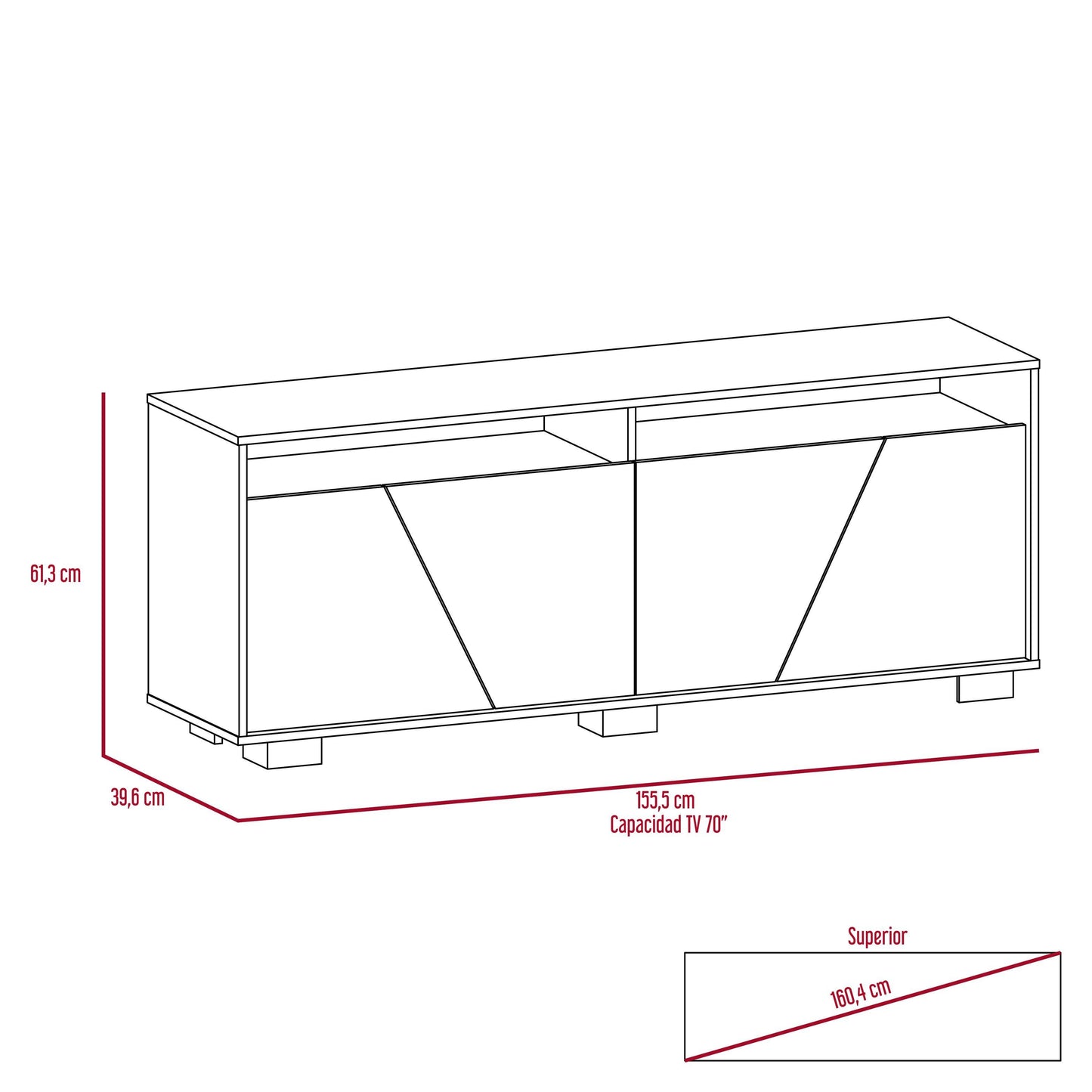 Rack Para Tv Fenari Miel + Blanco