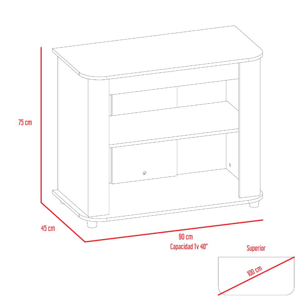 Mesa Para Tv Beeth Wengue Para Televisor De 40"