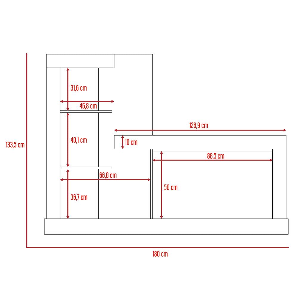 Mesa Para Tv Aviena Miel Y Blanco Con Espacio Para Televisor De Hasta 55 Pulgadas