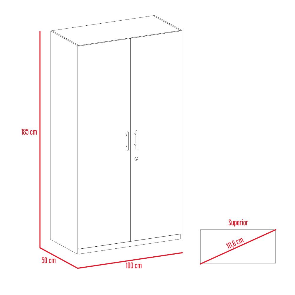 Closet Tradicion Nather 185 Rovere Y Blanco