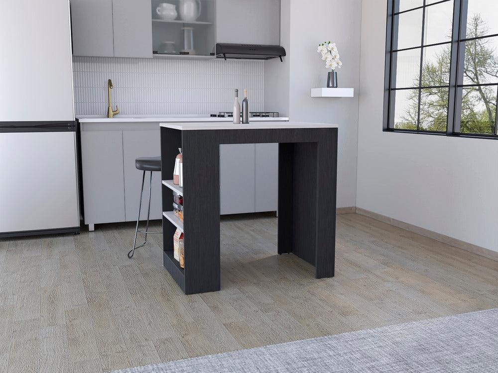 Barra De Cocina Serima Blanco Y Wengue