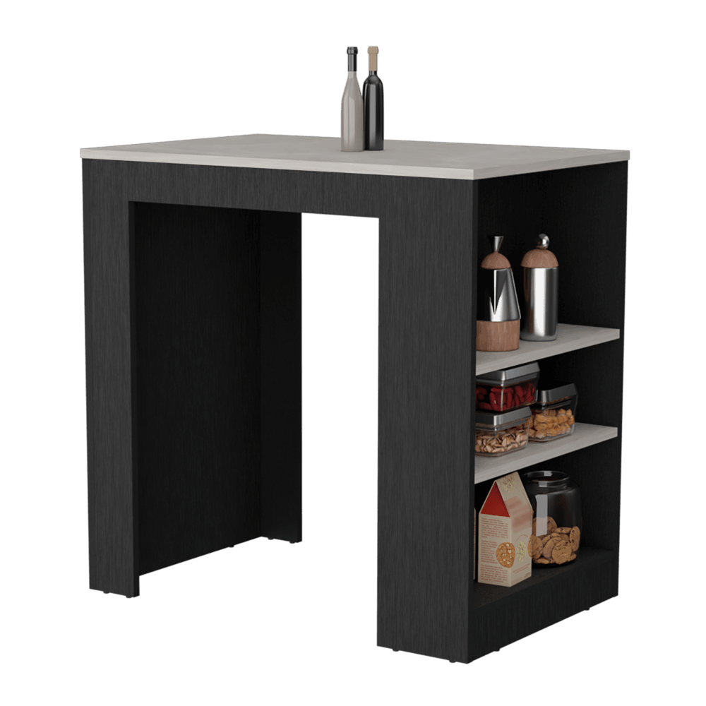 Barra De Cocina Serima Blanco Y Wengue