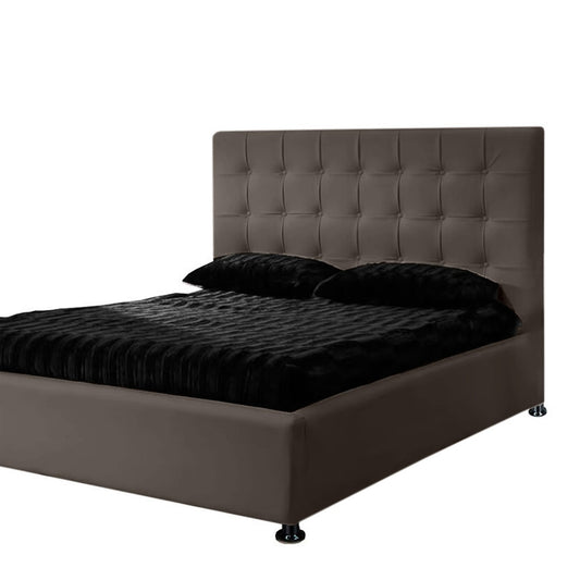 Base Cama Con Espaldar Semidoble Ilusion Cafe