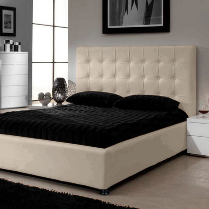 Base Cama Con Espaldar Sencillo Ilusion Beige