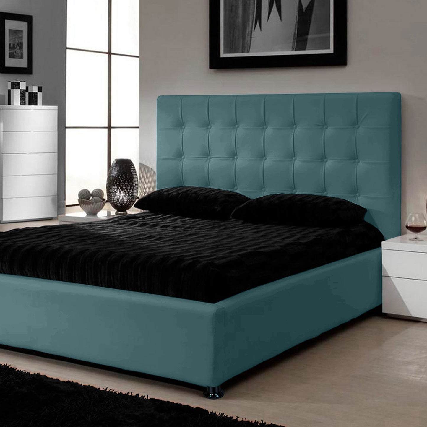 Espaldar de Cama Doble Ilusion 140x150x10 verde