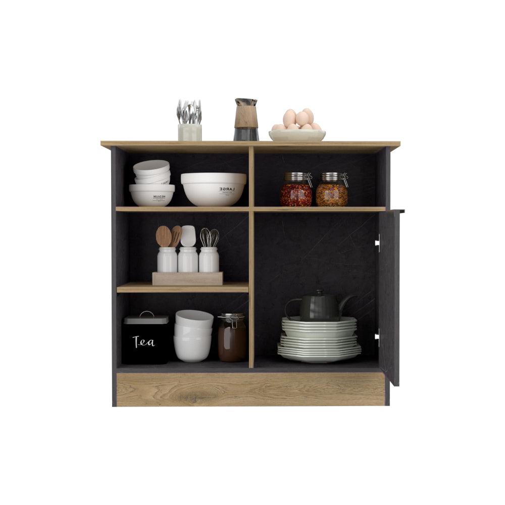 Barra De Cocina Tramil Gris Y Macadamia
