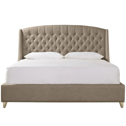 Base Cama con Espaldar + Colchon King Italia 200x200x150 taupe