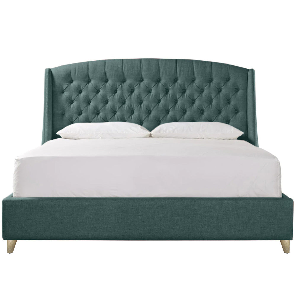 Base Cama con Espaldar + Colchon Queen Italia 160x190x150 verde