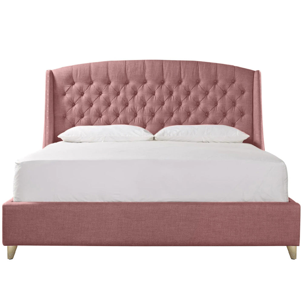 Base Cama Con Espaldar Sencillo Italia Salmon