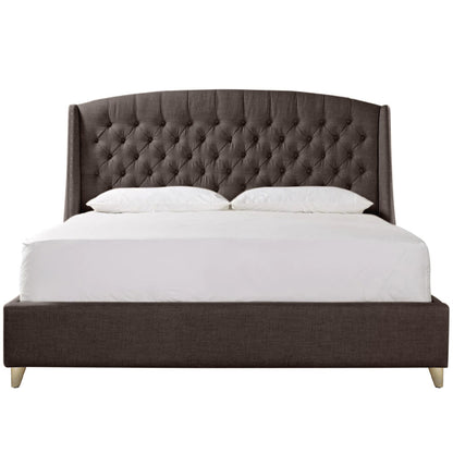 Base Cama con Espaldar + Colchon Queen Italia 160x190x150 cafe
