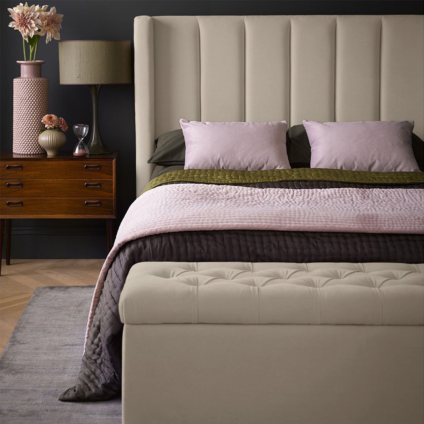 Espaldar de Cama Queen Julieta taupe