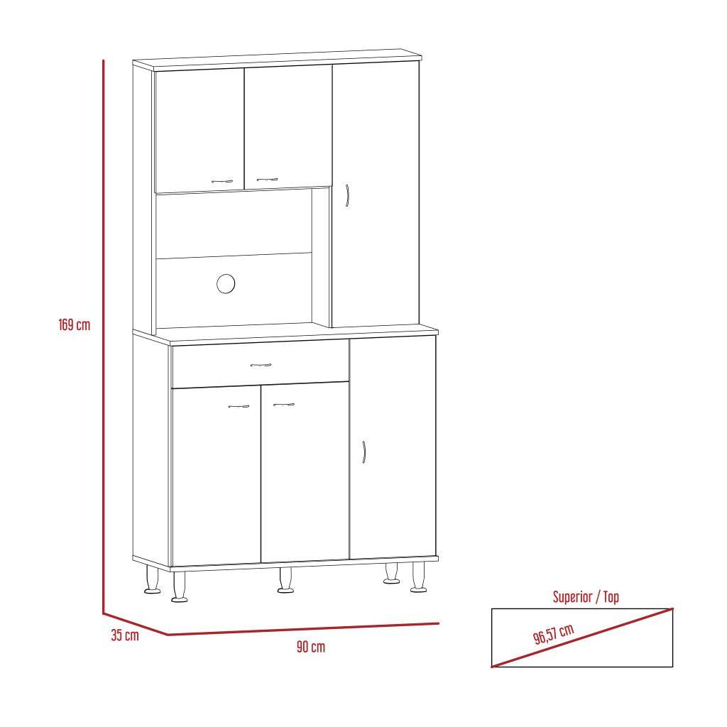 Mueble Alacena Koriva Blanco Y Wengue