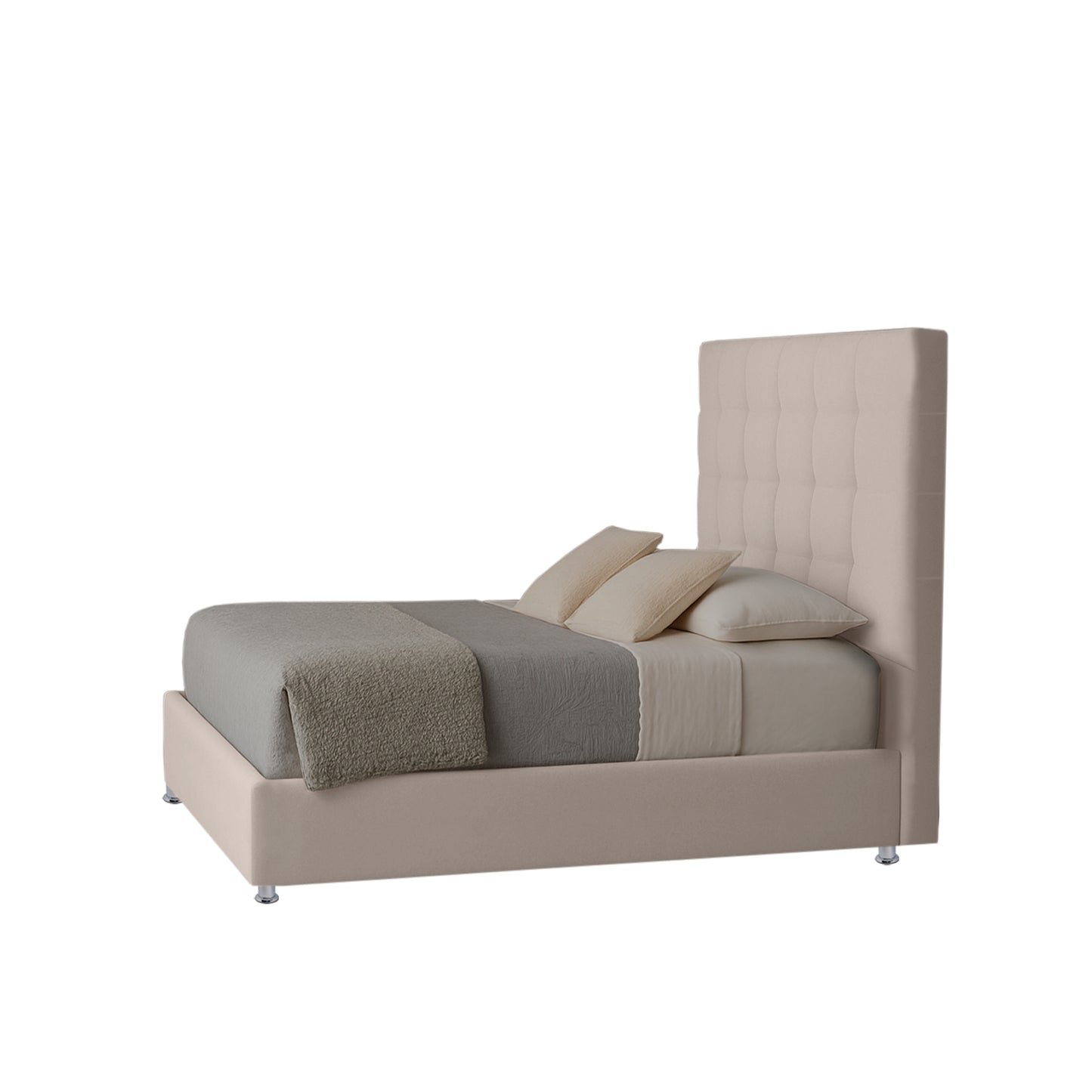 Base Cama con Espaldar + Colchon King Luxury beige