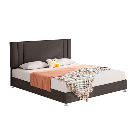 Base Cama con Espaldar + Colchon King Lupe 200x200x130 cafe