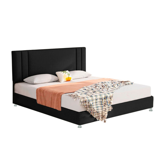 Base Cama con Espaldar + Colchon King Lupe 200x200x130 negro