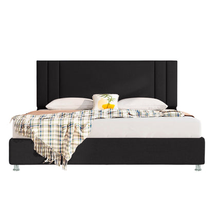 Base Cama con Espaldar + Colchon King Lupe 200x200x130 negro