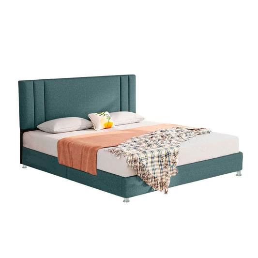 Base Cama con Espaldar + Colchon King Lupe 200x200x130 verde