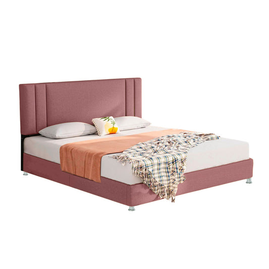 Base Cama con Espaldar + Colchon King Lupe 200x200x130 salmon