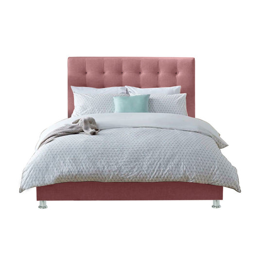 Base Cama Con Espaldar Sencillo Luxury Salmon
