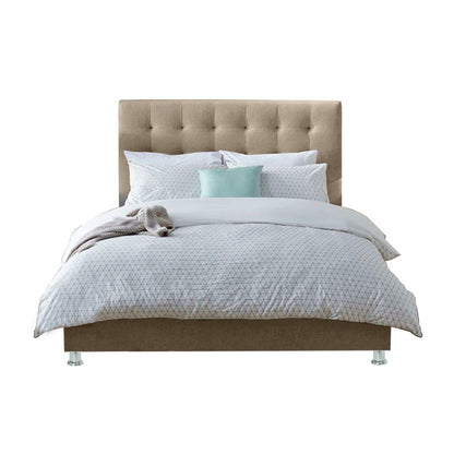 Base Cama Con Espaldar Doble Luxury Taupe