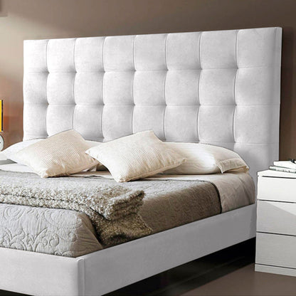 Base Cama Con Espaldar Sencillo Luxury Blanco