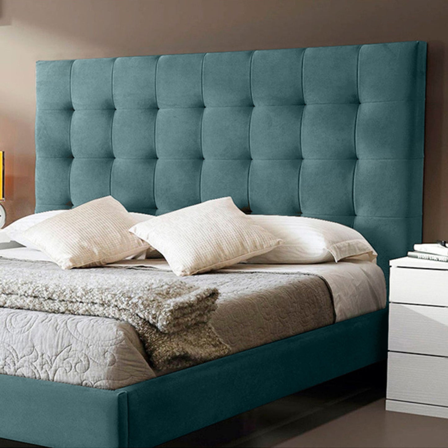 Base Cama Con Espaldar Sencillo Luxury Verde