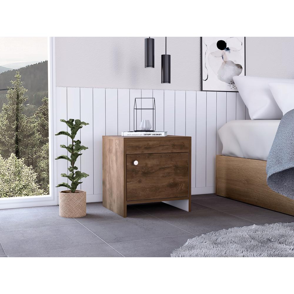 Mesa De Noche Eviré Bellota + Blanco
