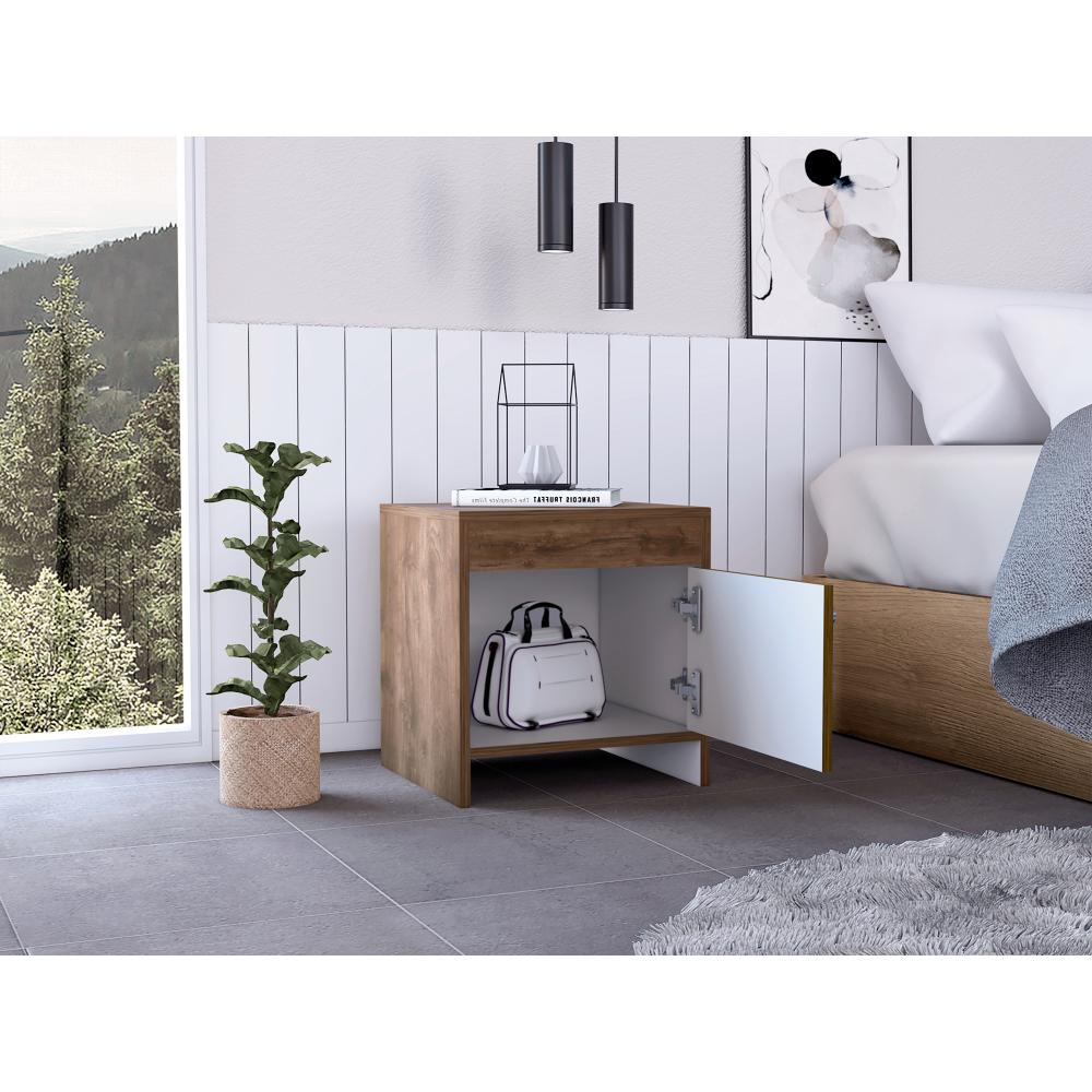Mesa De Noche Eviré Bellota + Blanco