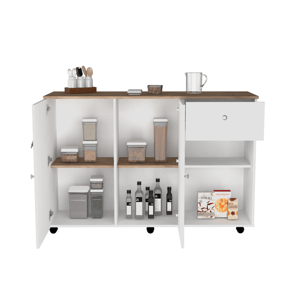 Barra De Cocina Salvarto Blanco Y Duna