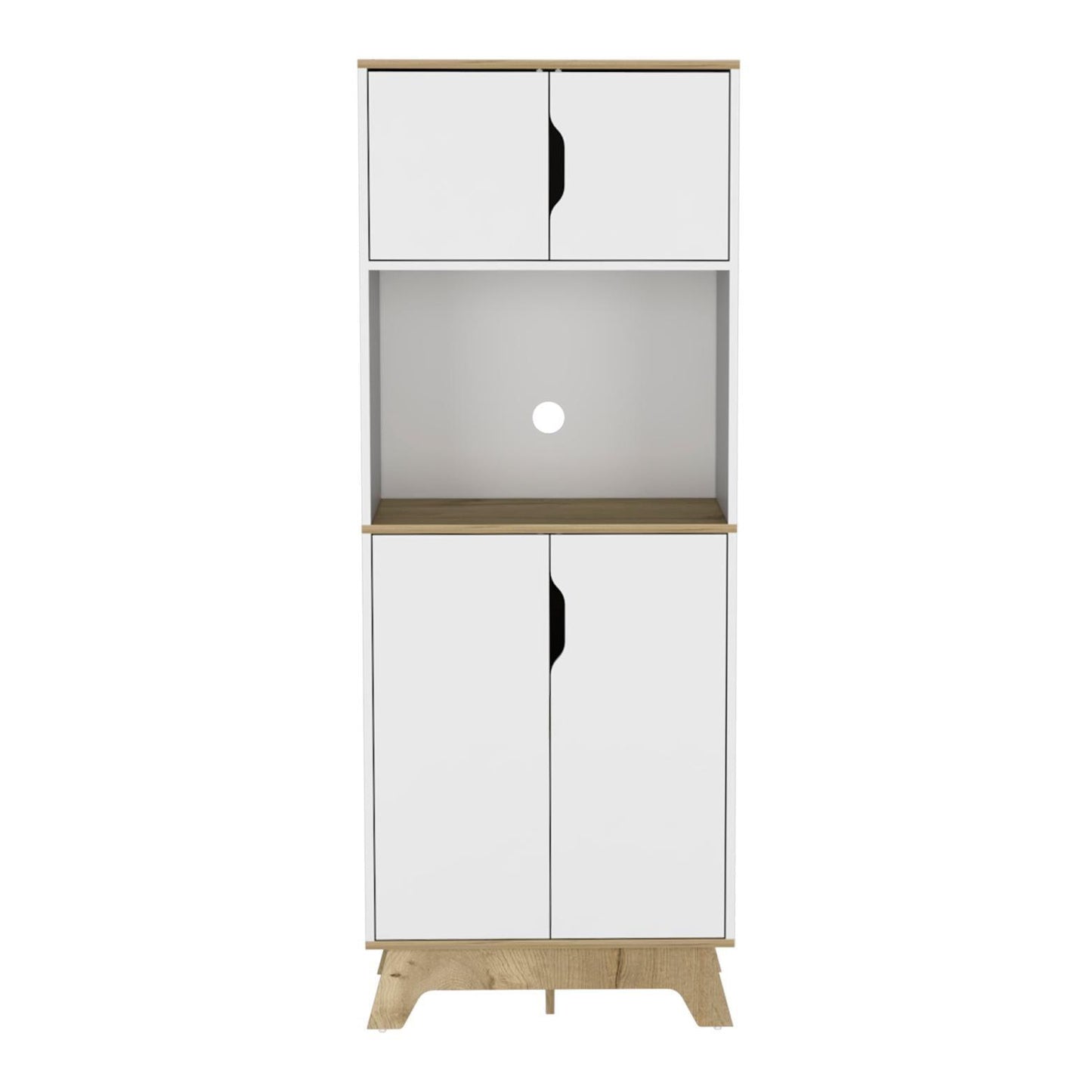 Mueble Microondas Alto Holk Bi-Color Duna Blanco
