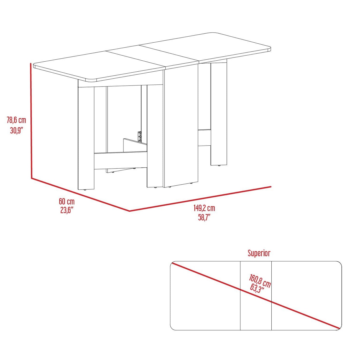 Mesa Plegable Relura Blanco Macadamia