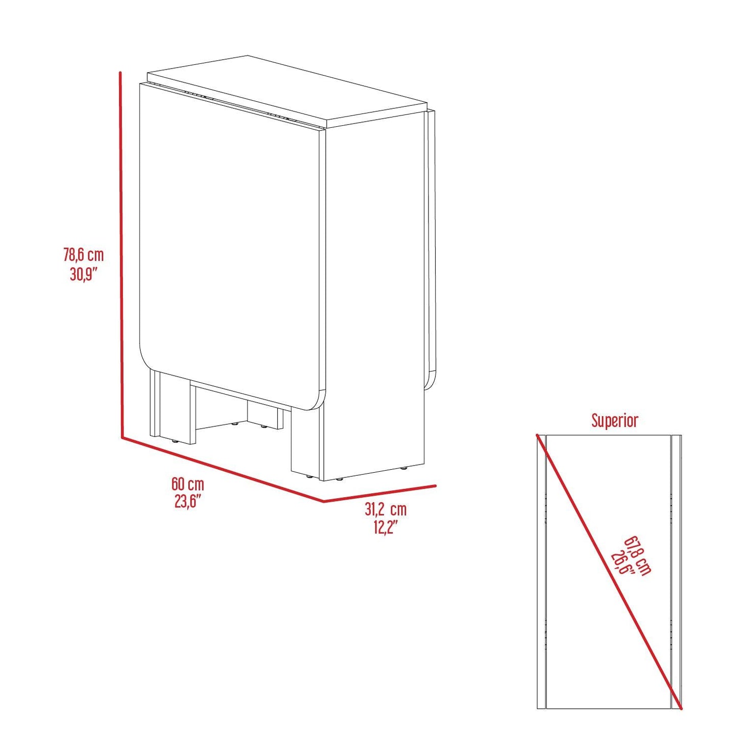 Mesa Plegable Relura Blanco Macadamia