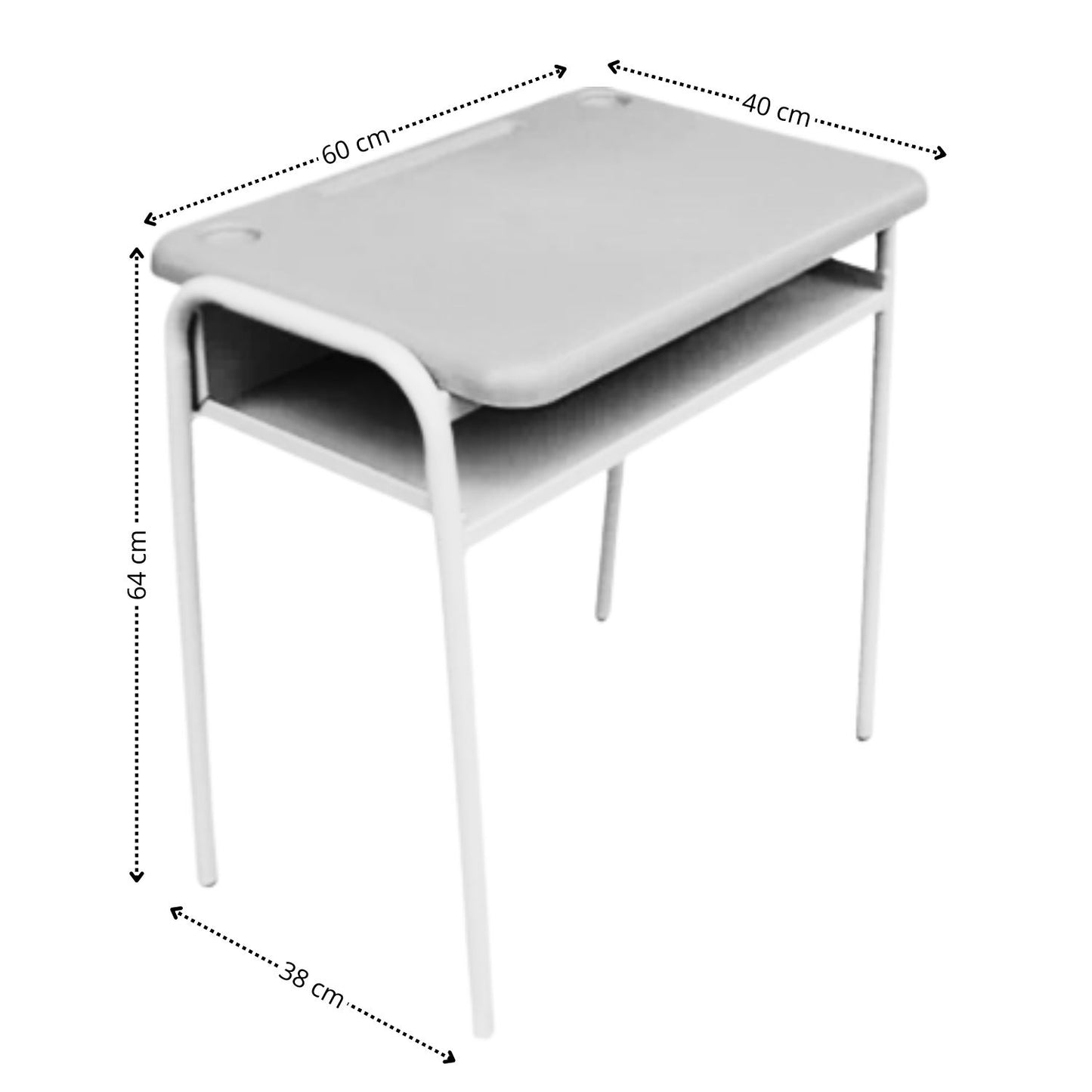 Pupitre Infantil Clase 1-2 Unipersonal 64x40x60 roja