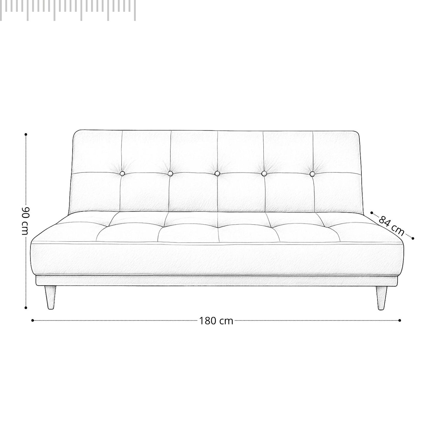 Sofa cama 3 Posiciones Clic Clac Marlo Gris 180 cm