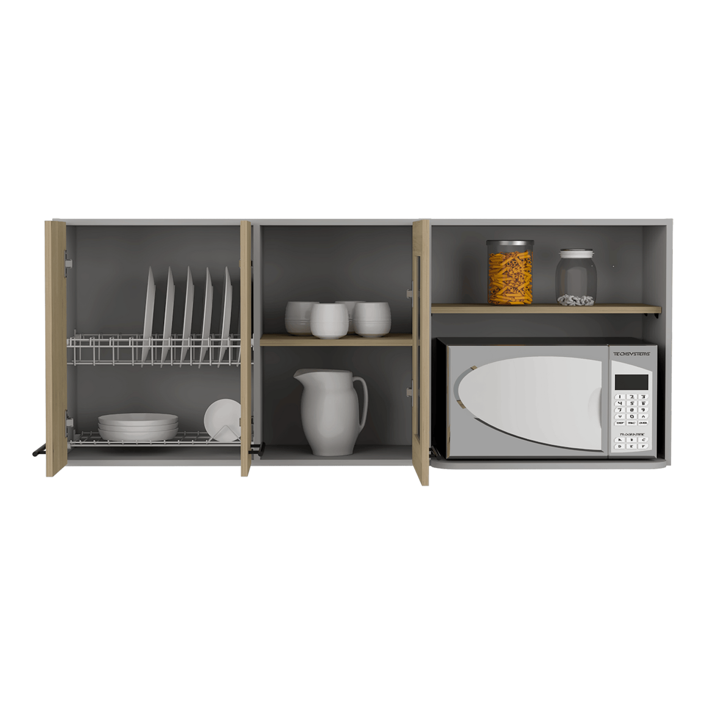 Modulo Superior De Cocina Kitchen Vionel Gris Y Rovere 150 Cm