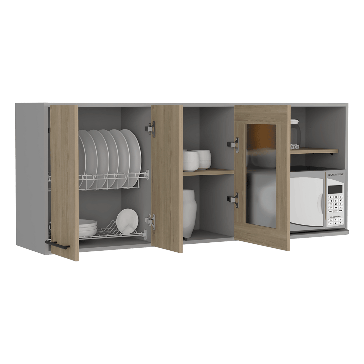 Modulo Superior De Cocina Kitchen Vionel Gris Y Rovere 150 Cm