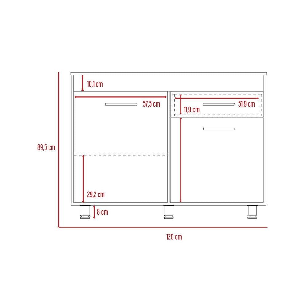 Modulo Inferior Kitchen Niko Blanco Duna 120 Cm